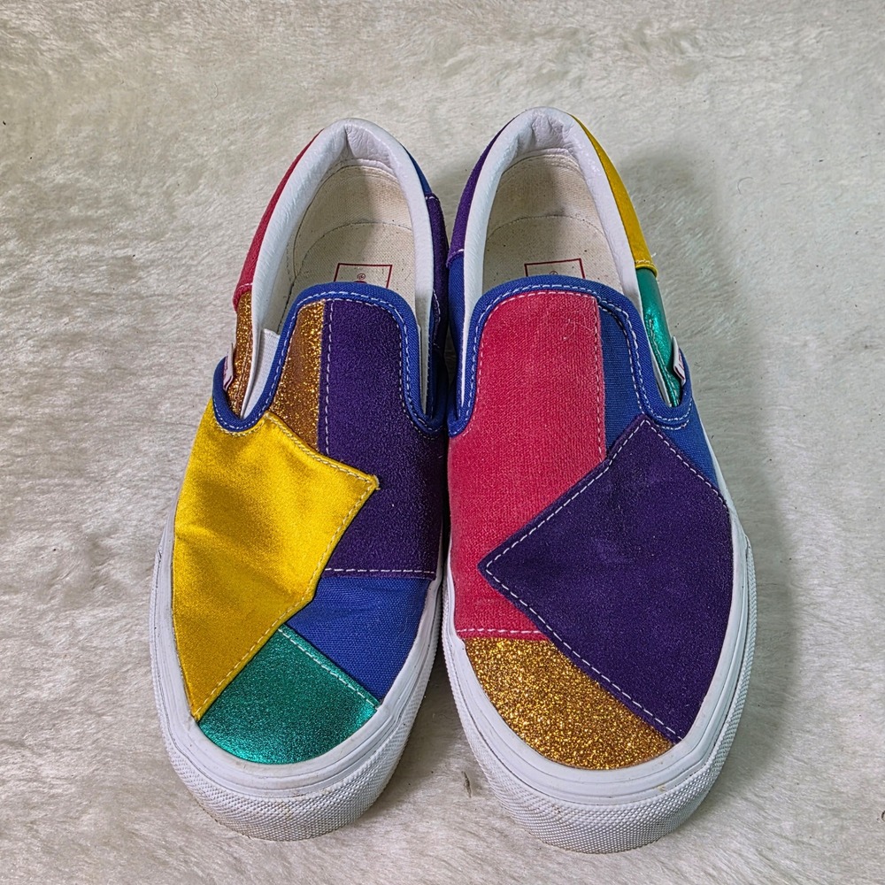 Vans Classic Slip-On Patchwork Bright Color Sneakers Womens 8.5 Excellent
